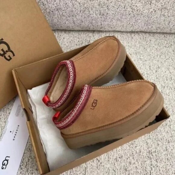 UGG TAZZ Platform Slippers Womens shoes Chestnut - Picture 2 of 10